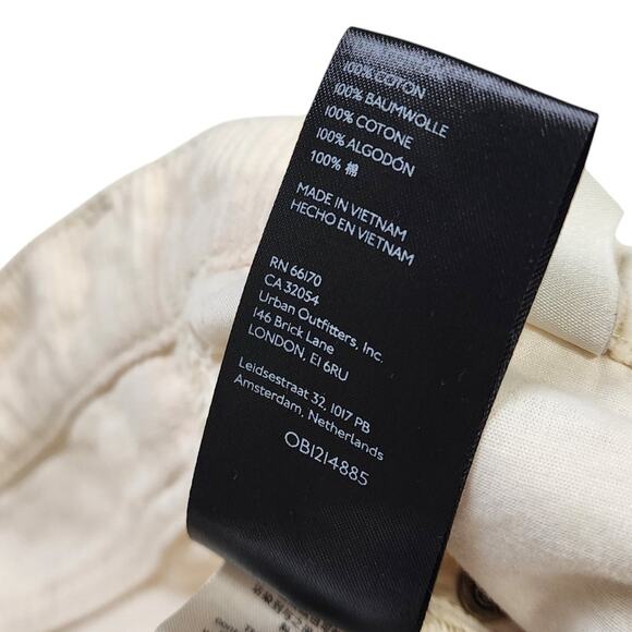 BDG Womens High & Wide Corduroy Pant Size 28 Ivory Ankle Length Cotton High Rise - Picture 11 of 15